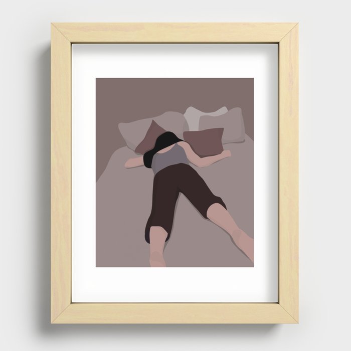anxious girl Recessed Framed Print
