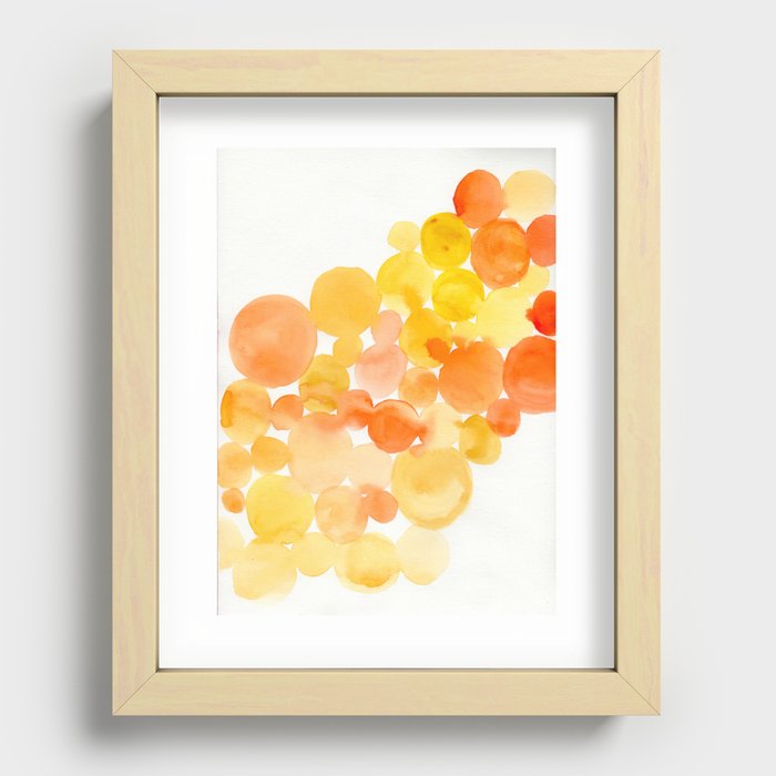 Orange Circles Recessed Framed Print