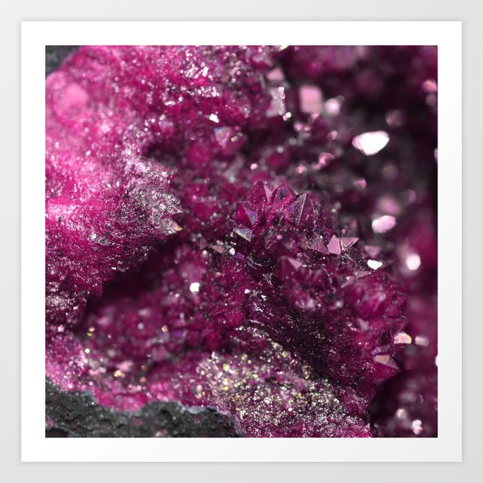 Geode Abstract Raspberry Art Print