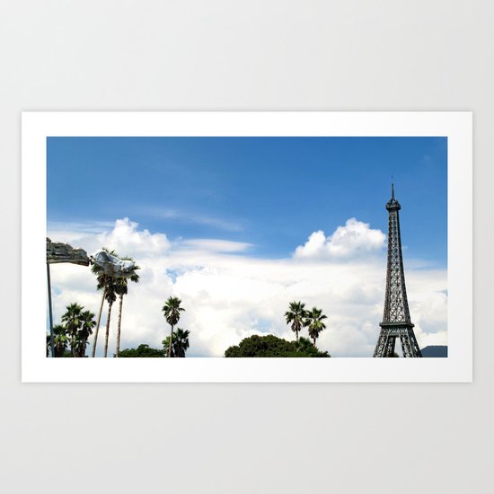 Age of Dinosaurs vs. La Tour Eiffel Art Print