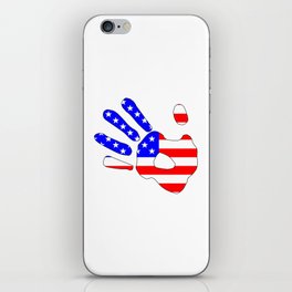 Stars And Stripes Hand Print Silhouette iPhone Skin