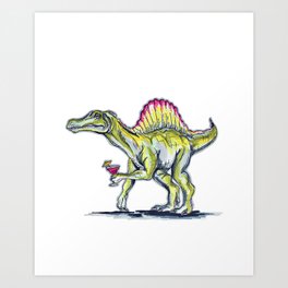 Cocktailosaur Art Print