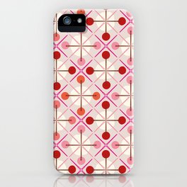 Crosses & Dots (red + pink) iPhone Case