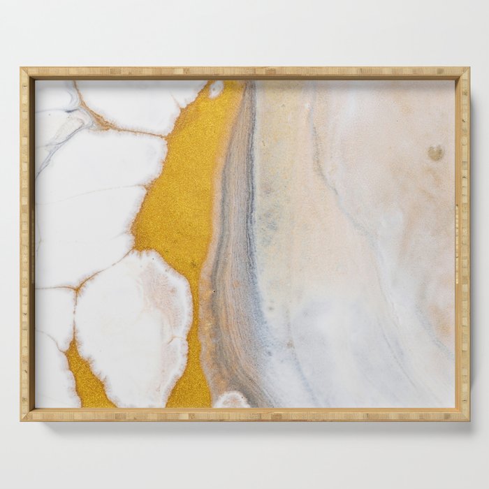 Beige Gold Marble Serving Tray
