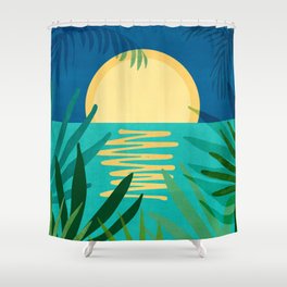 Midnight Ocean Landscape Shower Curtain
