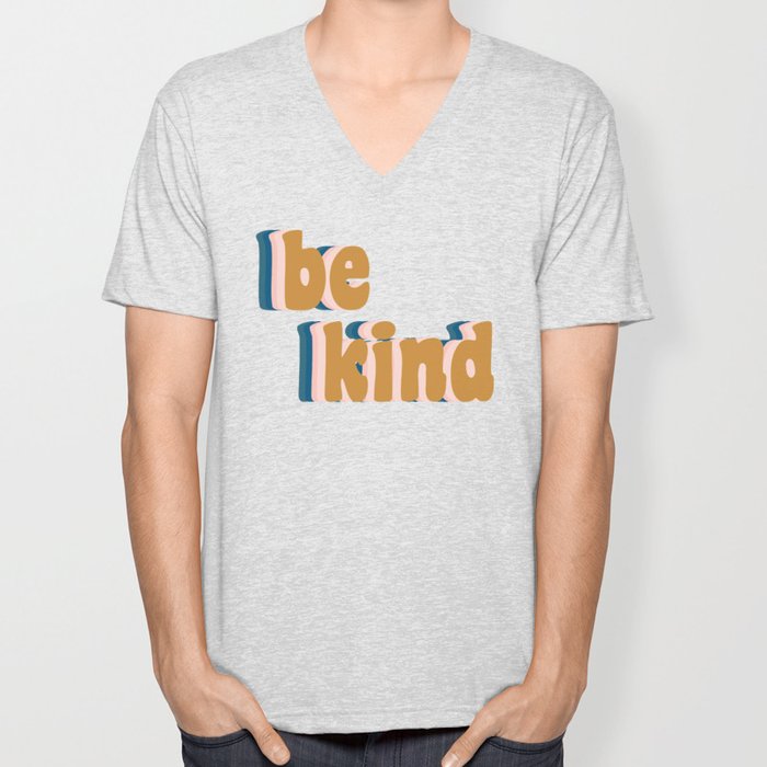 Be Kind Fun Retro Lettering Unisex V Neck By Junejournal Society6