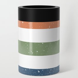 Colorful Textured Stripes Can Cooler