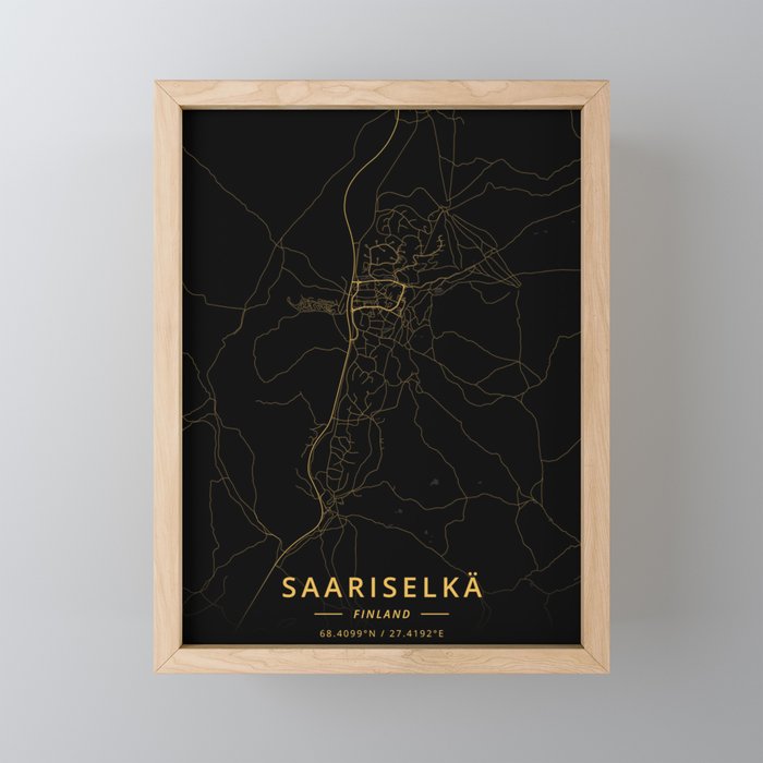 Saariselka, Finland - Gold Framed Mini Art Print