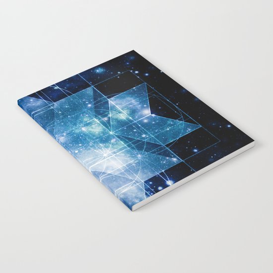 galaxy sacred geometry Turquoise Teal Notebook