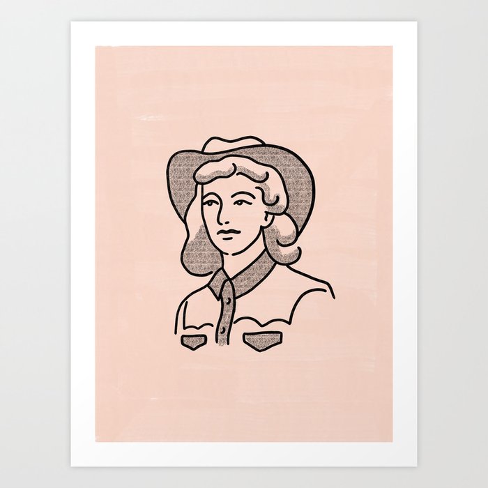Cowgirl in Dusty Pink Art Print
