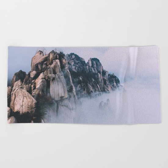 Mountains #fog #society6 Beach Towel