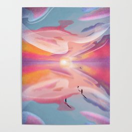 Sunset feel, Uyuni Salar  Poster