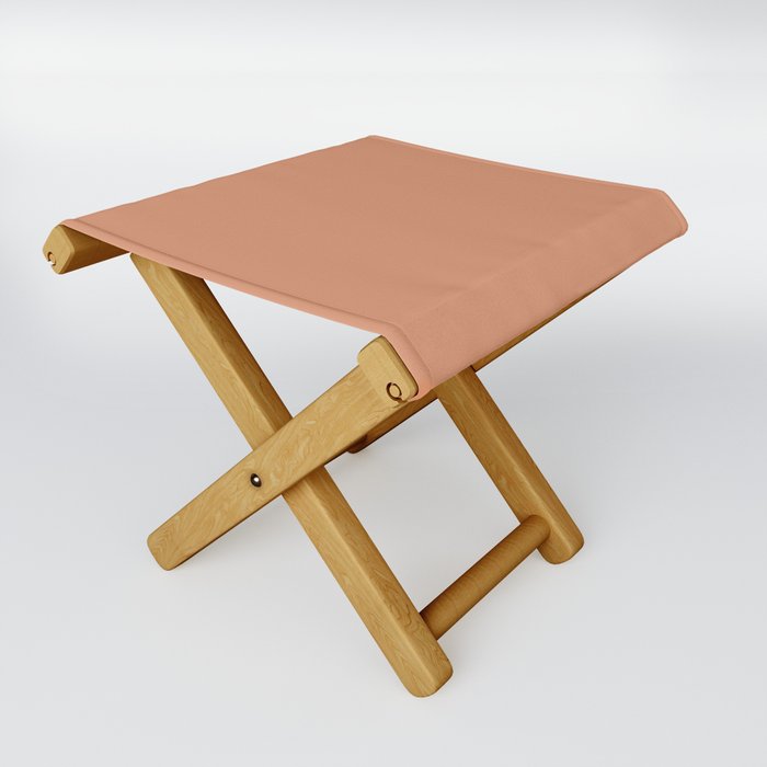 Mid-tone Dark Pink Solid Color Hue Shade - Patternless Folding Stool