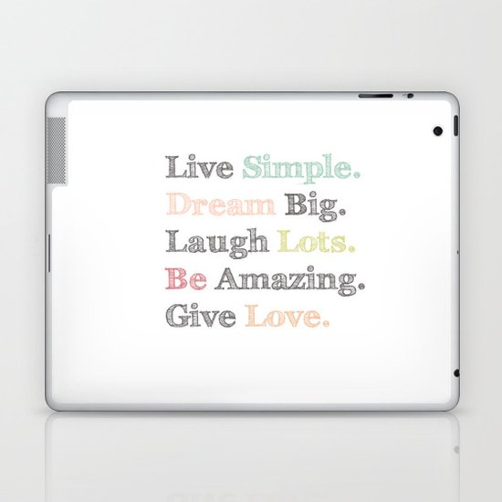 Inspiration Typography Quote Words Pastel Laptop & iPad Skin