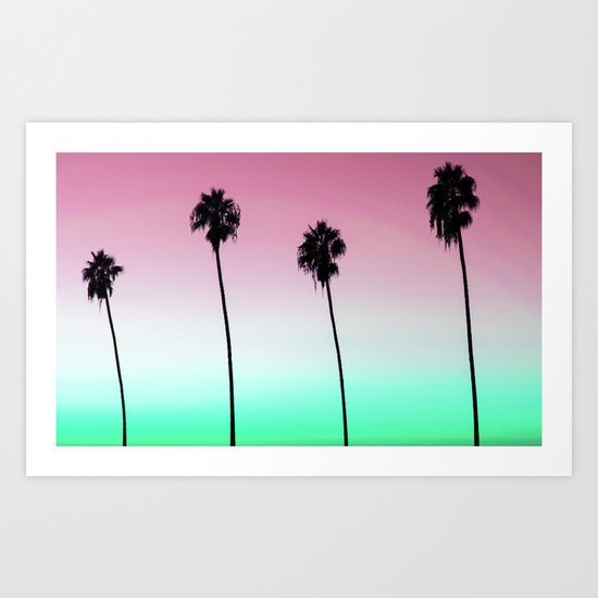 Pastel Palm trees Art Print