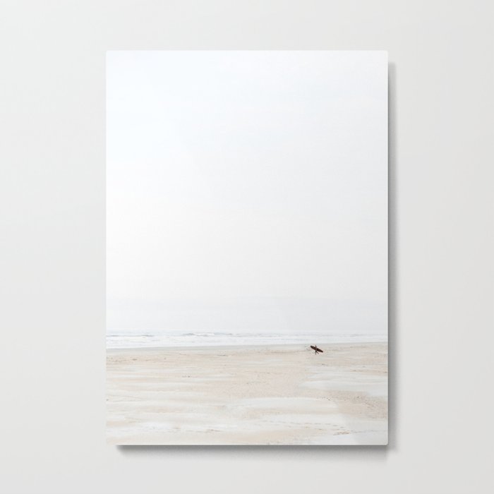 The lone surfer | fine art surf beach photography | Wanderlust at the ocean Metal Print