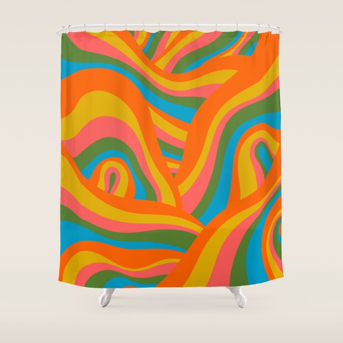 Retro 70s Psychedelic Abstract Pattern Framed Mini Art Print