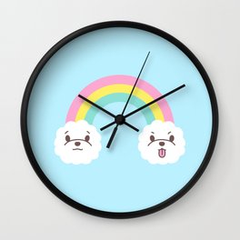 Rainbow Bichon Wall Clock