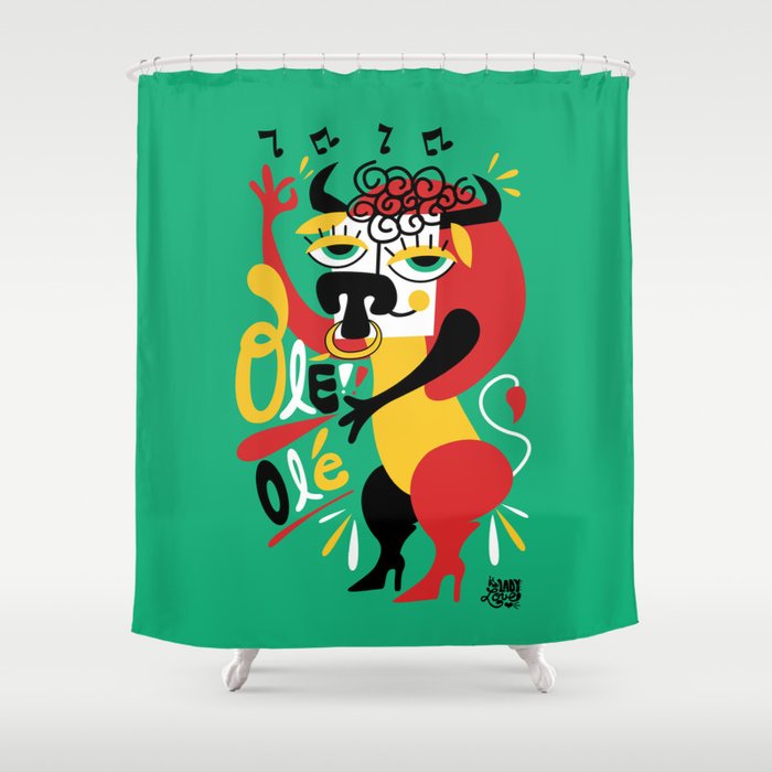 Toro loco - Crazy bull -Olé Olé - Spain Shower Curtain