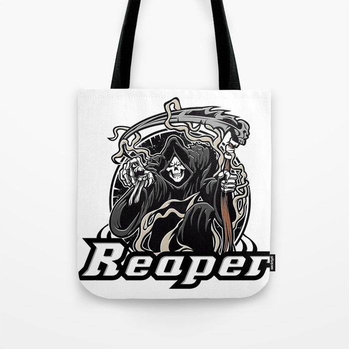 Illustration Of Grim Reaper On White Background Tote Bag By Marios Society6 Spread and folded as well as skingroups for black and white feathers. society6