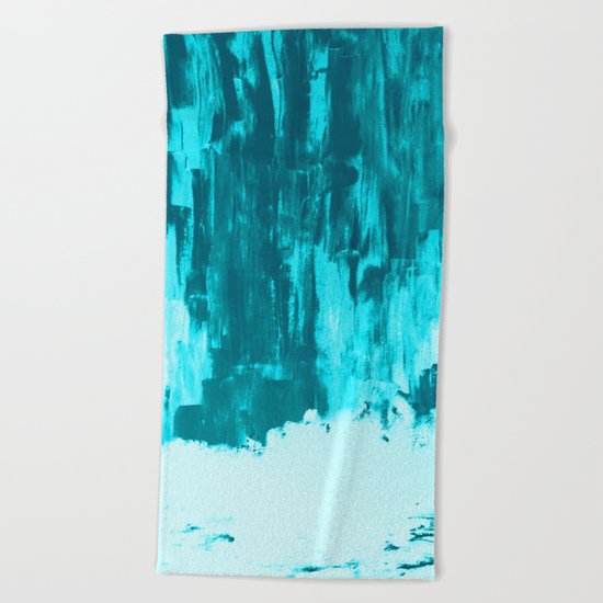 Bright Blue Snow Nights with Icicles Beach Towel