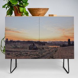 Countryside at sunset Credenza