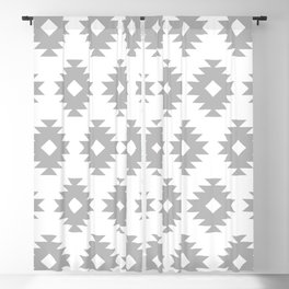 Southwestern Pattern 443 Gray Blackout Curtain