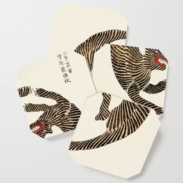 Japanese Tigers by Taguchi Tomoki 1860-1869 Coaster