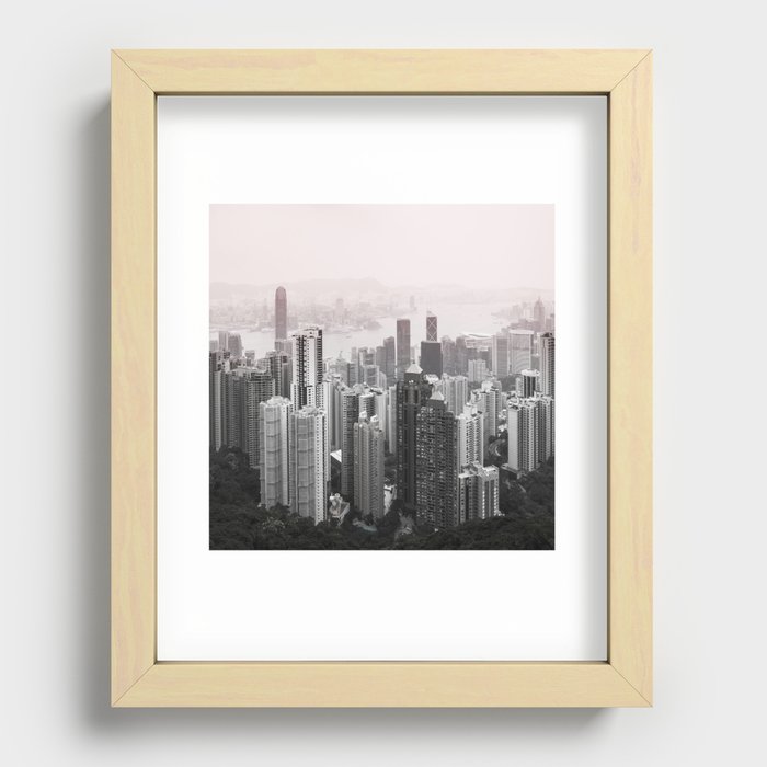 Hazy Hong Kong downtown view Recessed Framed Print