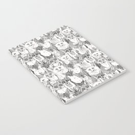 just foxes black soft white Notebook
