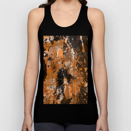 Rusting Darkness - Abstract in gold, black and white Unisex Tank Top