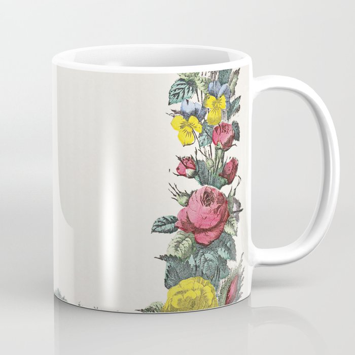 Letter with flower wreath and landscape with farm and animals (1829–1880) Coffee Mug