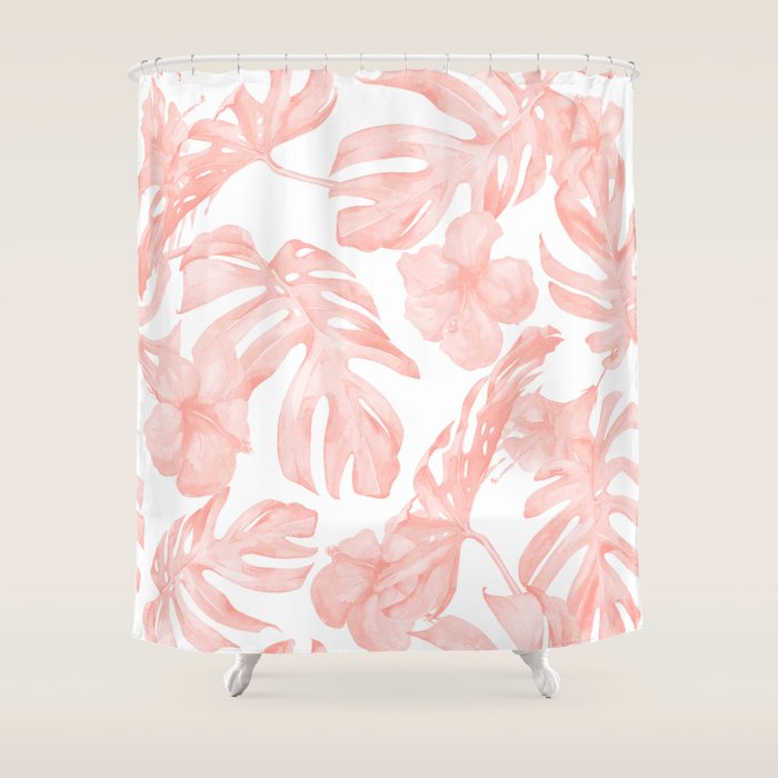 Heron Coral Shower Curtain Coral Pink Shower Curtain