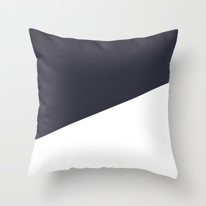 Urban Geometry Navy Blue + White Throw Pillow