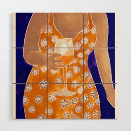Lady on Blue Wood Wall Art