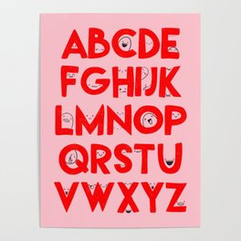 Alphabet Faces Poster