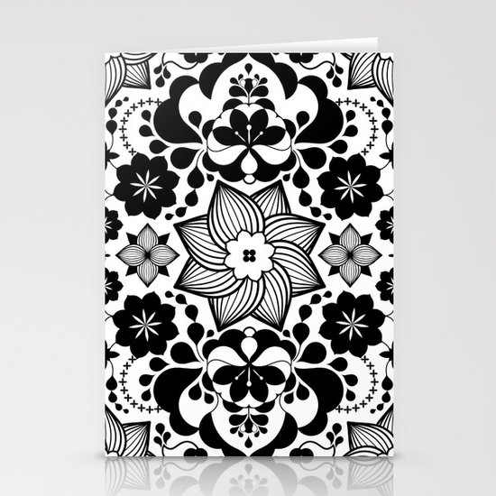 Folk flowers Stationery Cards