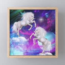 space unicorns v Framed Mini Art Print