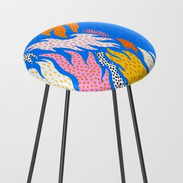 Abstract hand drawn shapes doodle pattern Counter Stool
