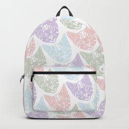 Colorful Cat Print Pattern (White) Backpack
