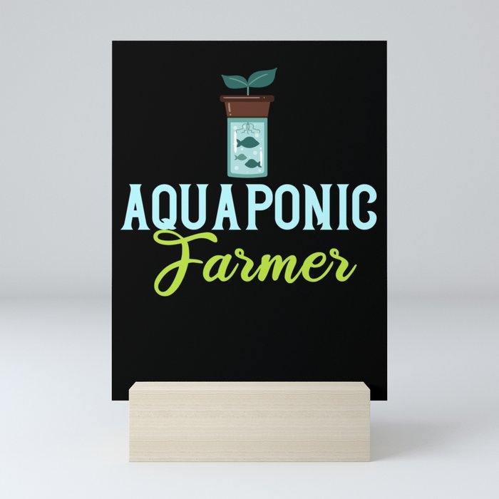 Aquaponic Fish Tank System Farmer Gardening Mini Art Print