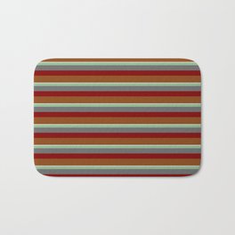 [ Thumbnail: Colorful Light Gray, Dark Sea Green, Dim Gray, Maroon & Brown Colored Lines Pattern Bath Mat ]