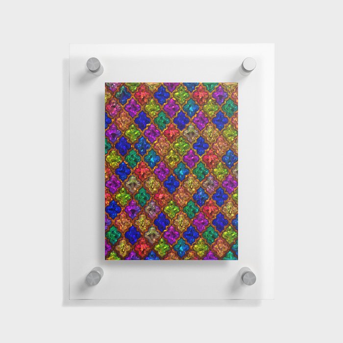 Jewels Moroccan pattern design Floating Acrylic Print