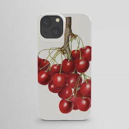 Delicious red cherries illustration. iPhone Case