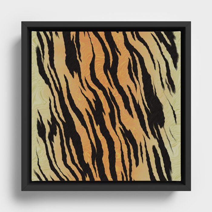 Tiger Stripes Pattern Design Framed Canvas