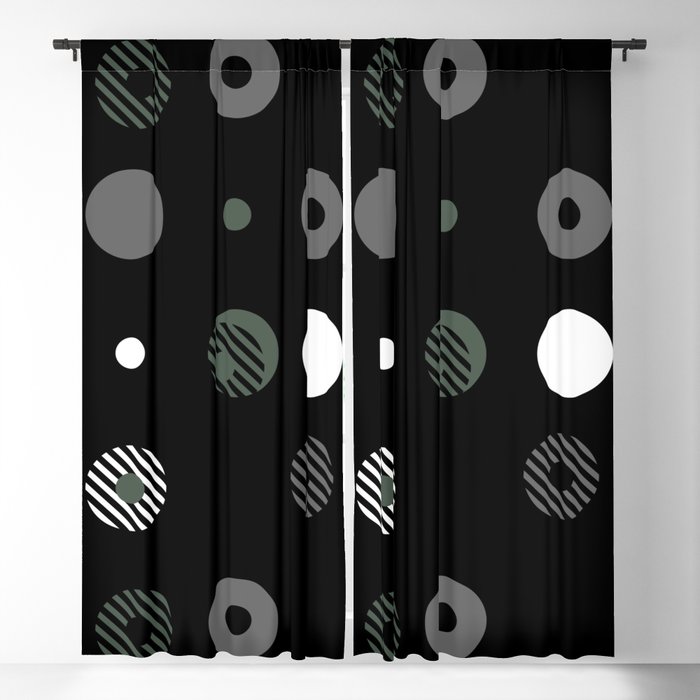 Green Gray Black White Stripe Circle Dot Pattern Pairs DE 2022 Popular Color Greener Pastures DET529 Blackout Curtain