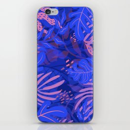 Blue Matisse Inspired Coral Seaweed Jungle with Leaf and Mushrooms iPhone Skin
