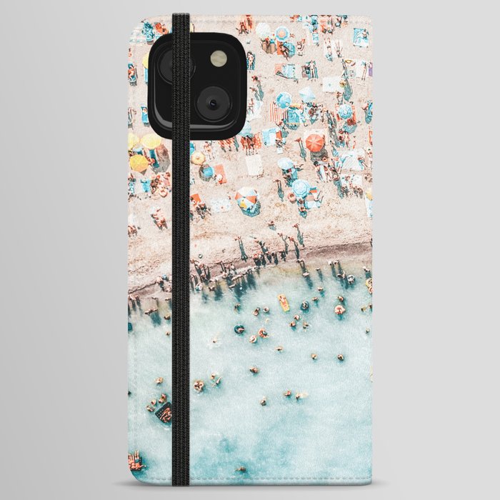 Aerial Beach Print, Aerial Umbrellas Photography, Beach Art Print, Seaside Beach Print, Beach Art iPhone Wallet Case