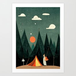 Camping Under the Stars Art Print