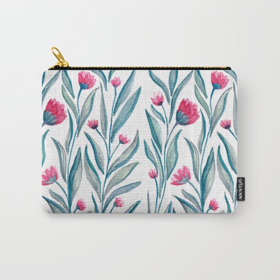 Watercolor Flowers Carry-All Pouch